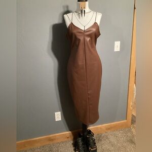 Faux leather dress